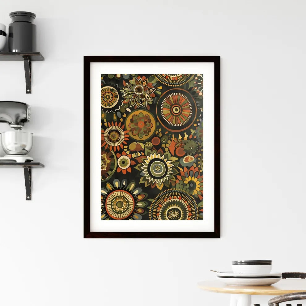 Boho Art Print | Earth Tone Abstract Paintin Framed Print
