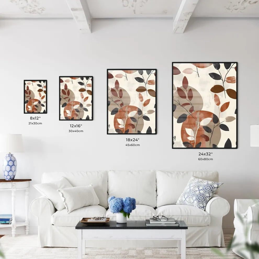 EarthyBohoLeafCirclesPatternArtPaintin - Kitchen Hangings