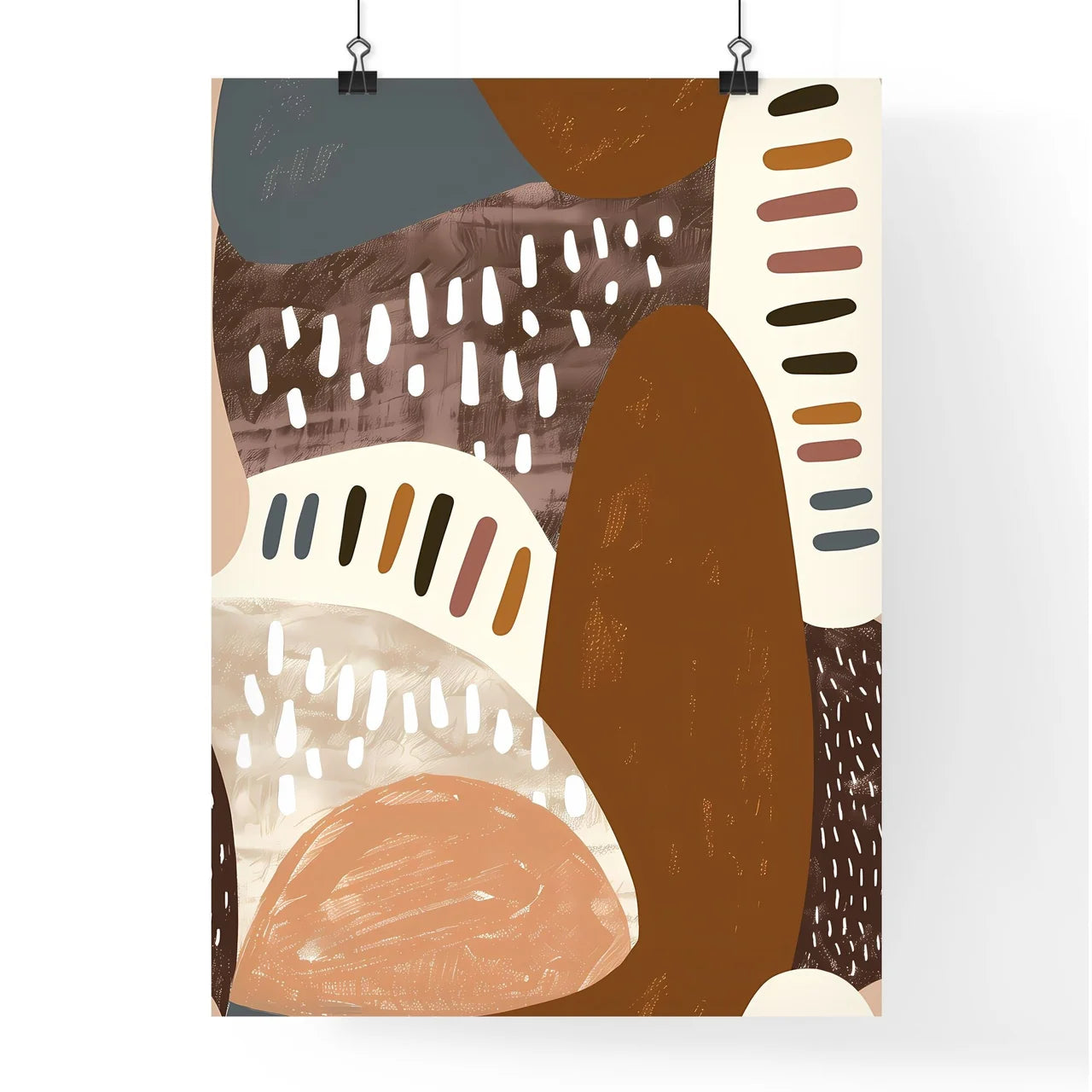 Abstract earth-tone bohemian art Poster