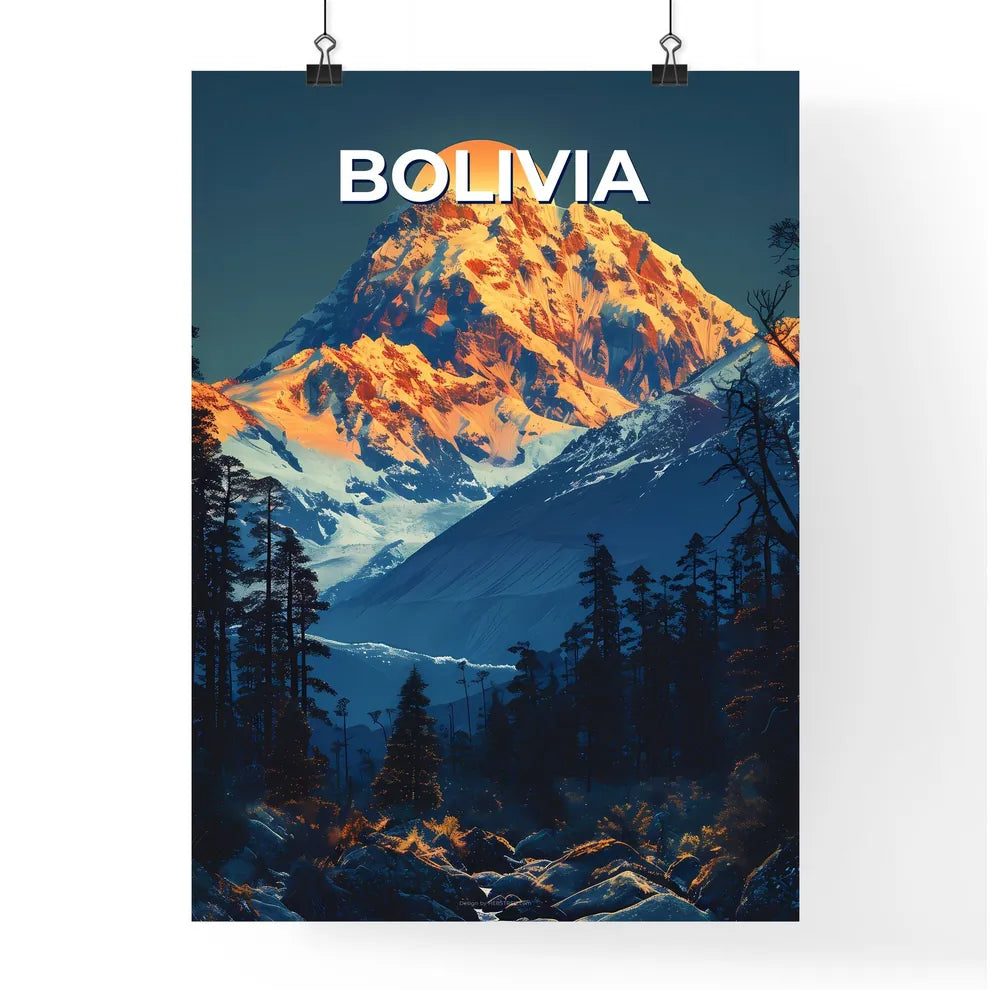 Vibrant Bolivian Mountain Art with Majestic  Poster