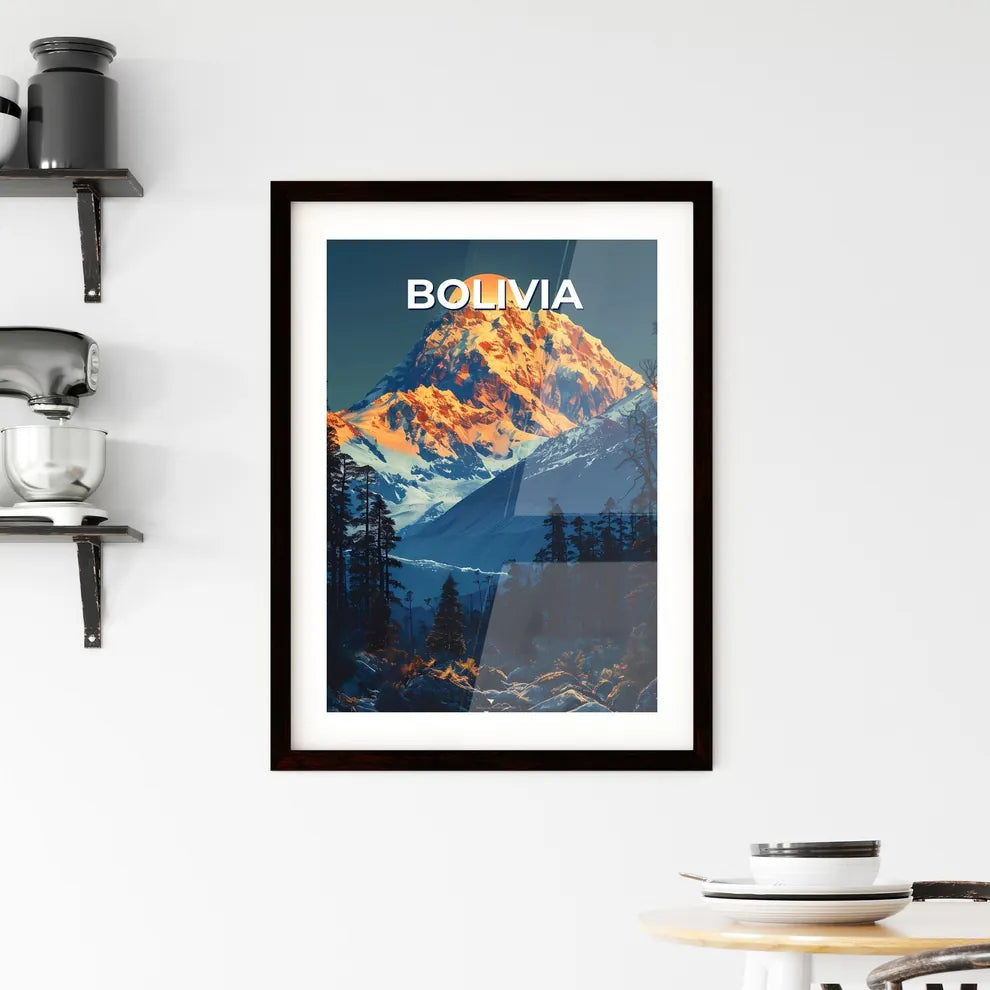 Vibrant Bolivian Mountain Art with Majestic  Framed Print