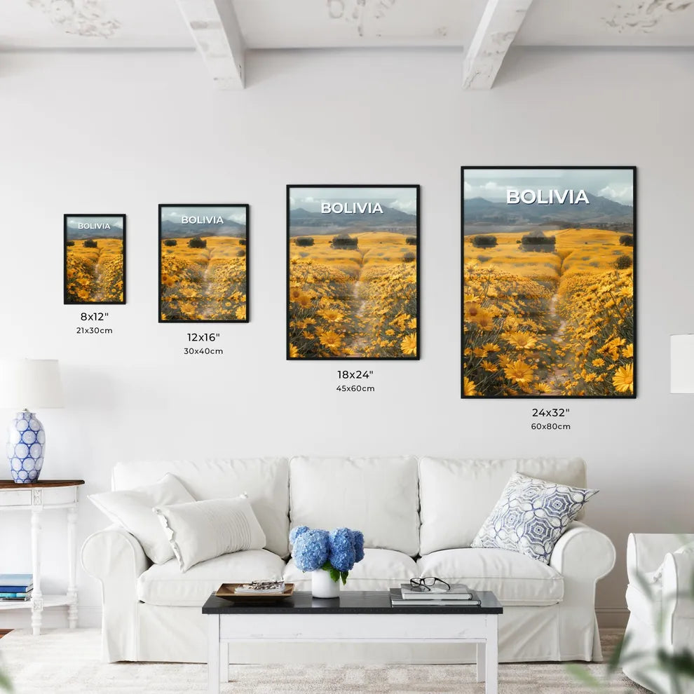Vibrant Artistic Yellow Flower Field Paintin - Kitchen Hangings