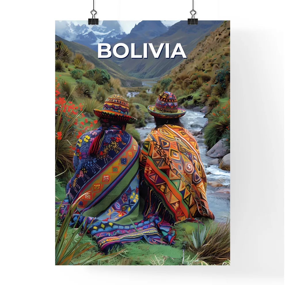 Bolivia South America Painting Art Two Peopl Poster