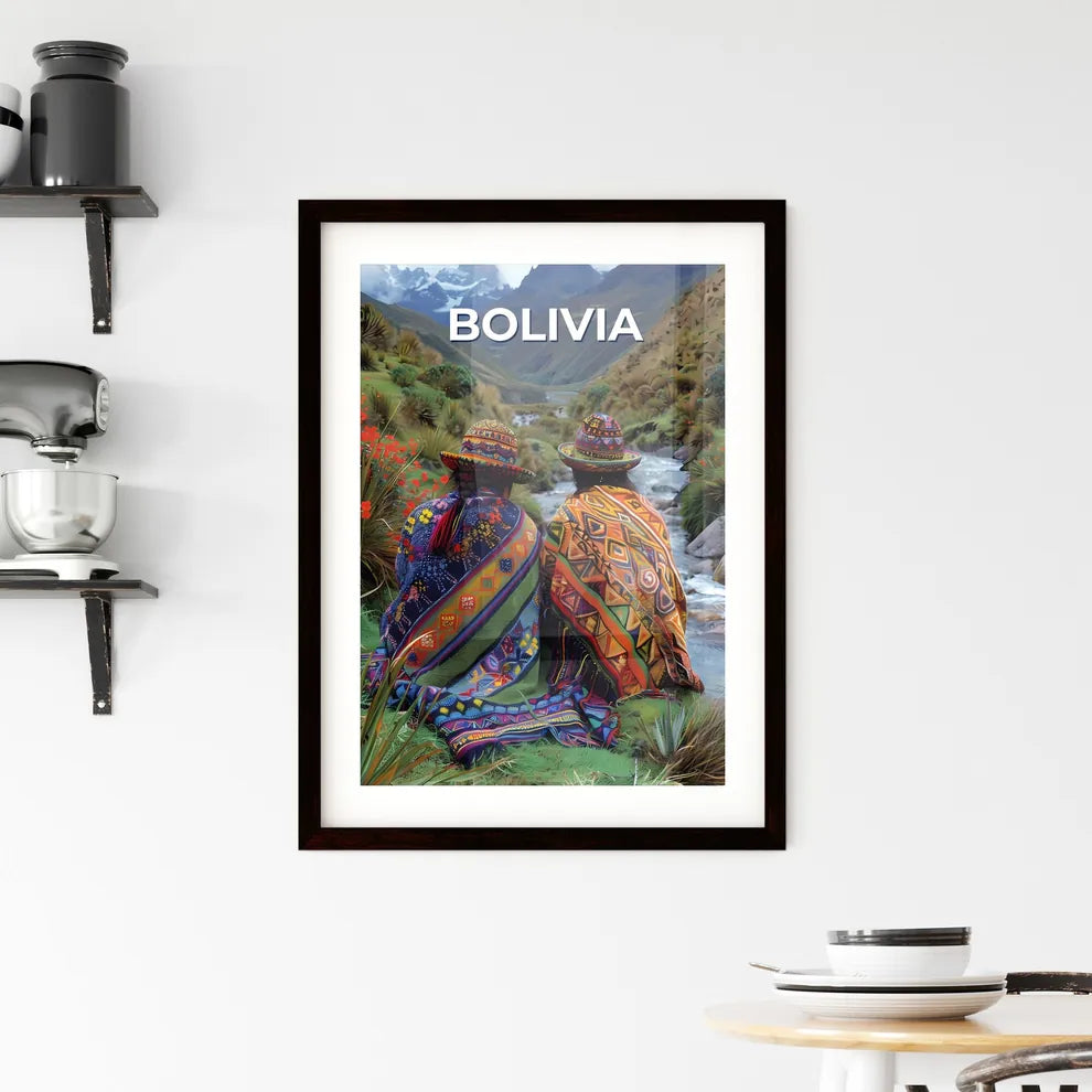 Bolivia South America Painting Art Two Peopl Framed Print