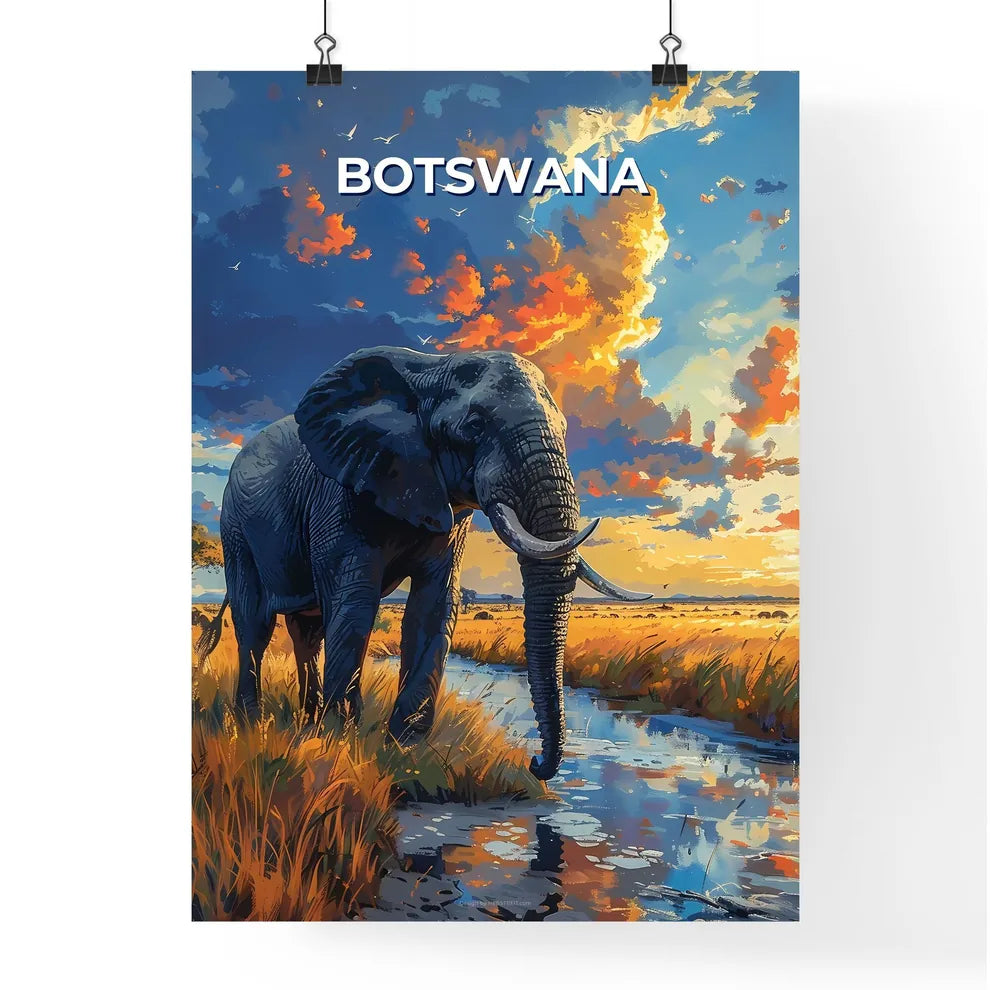 Botswana Africa Vibrant Paint Poster