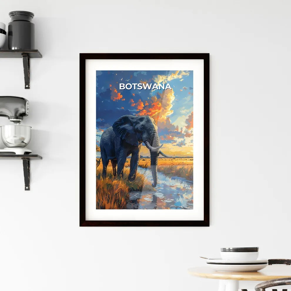 Botswana Africa Vibrant Paint Framed Print