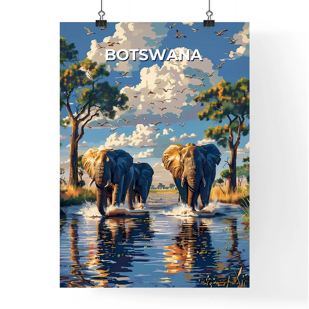 Botswana Elephant Painting Poster