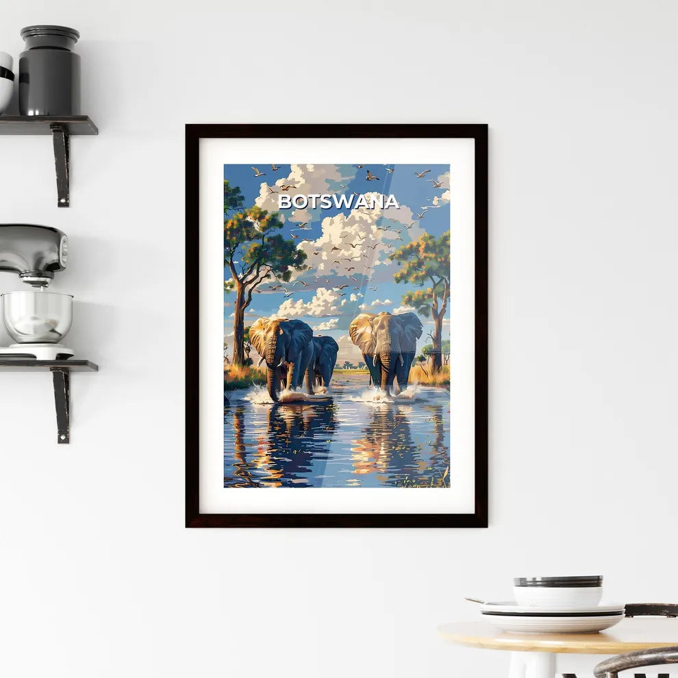 Botswana Elephant Painting Framed Print
