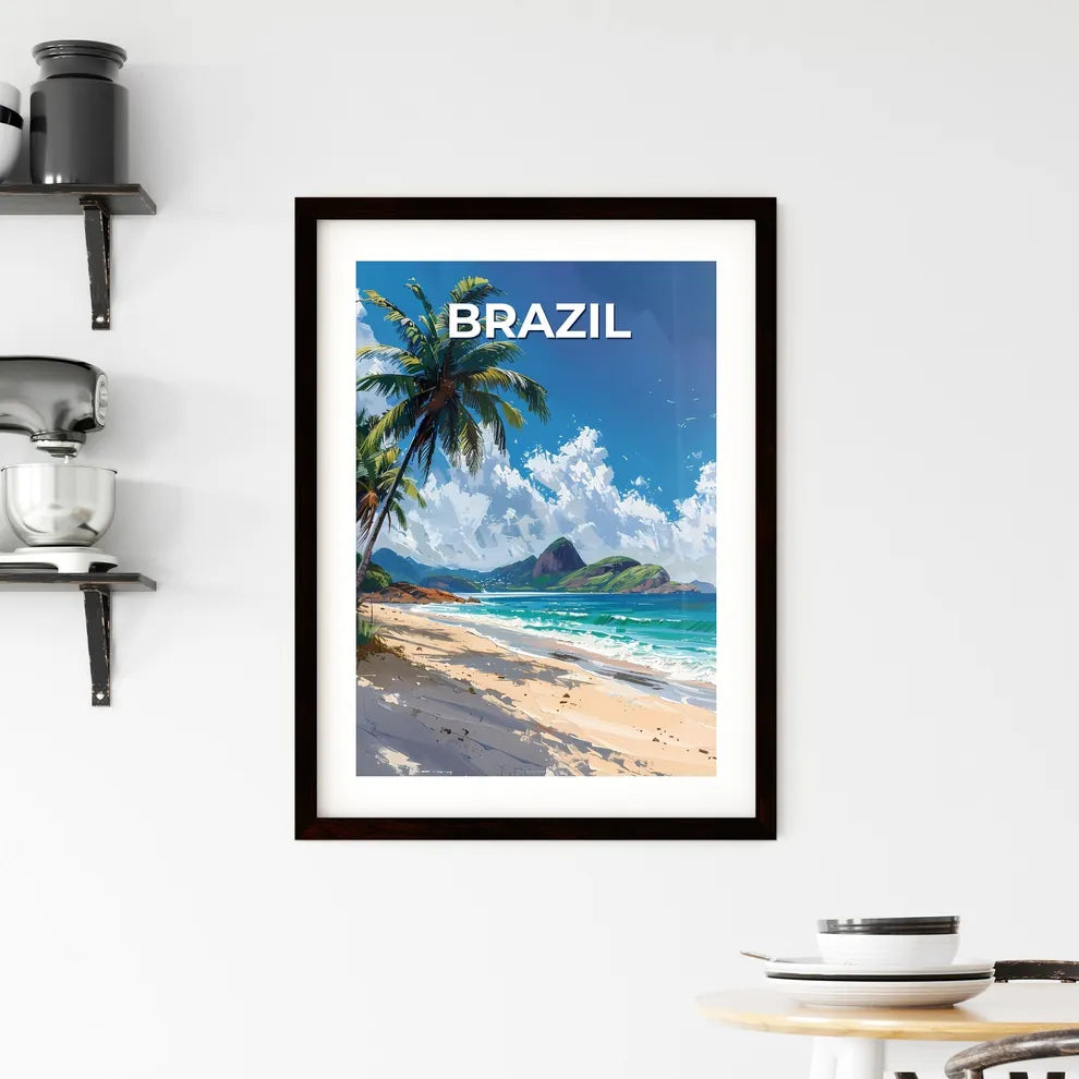 Vibrant Brazilian Beach Artwork Framed Print
