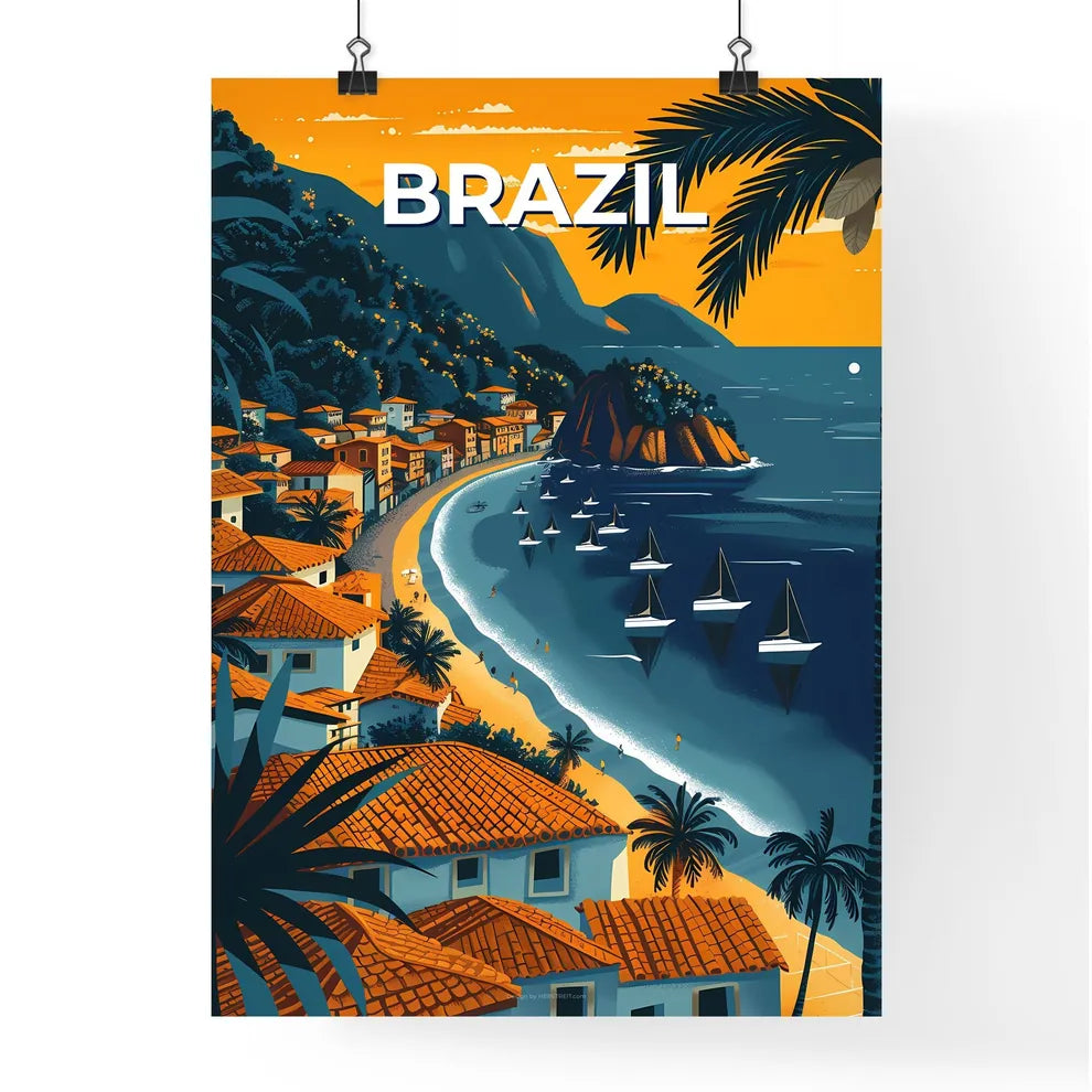 Vibrant Brazilian Beach Scene Poster