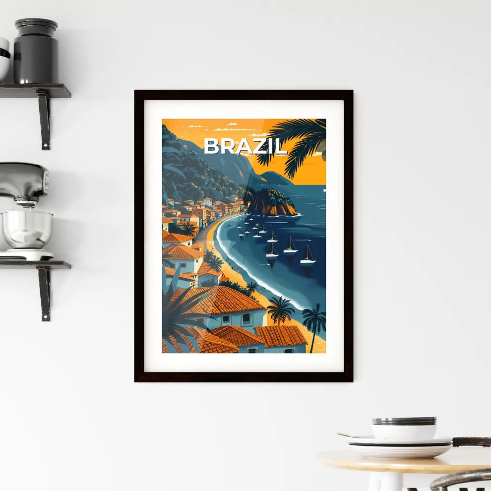 Vibrant Brazilian Beach Scene Framed Print