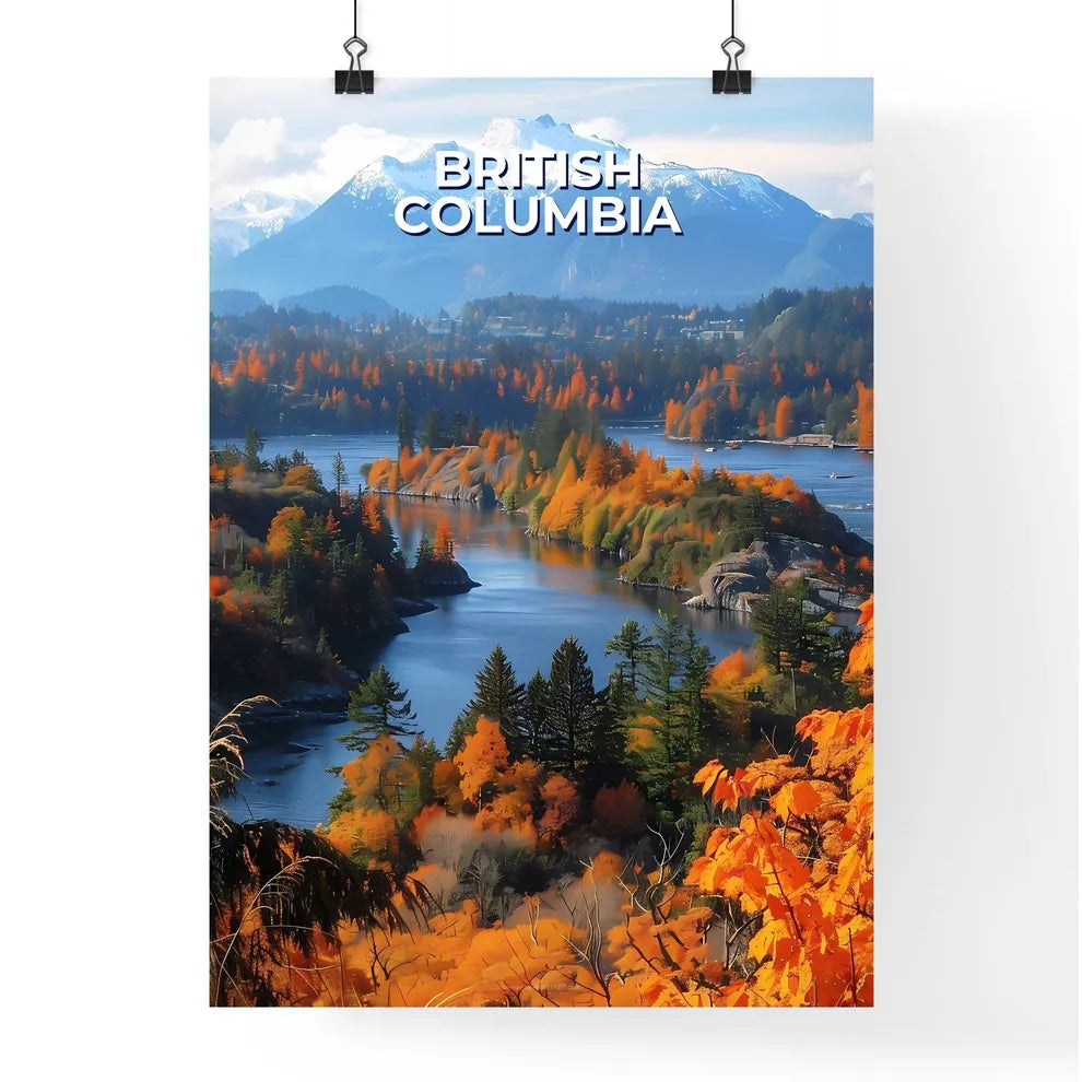 British Columbia River Art Scenic Landscape  Poster