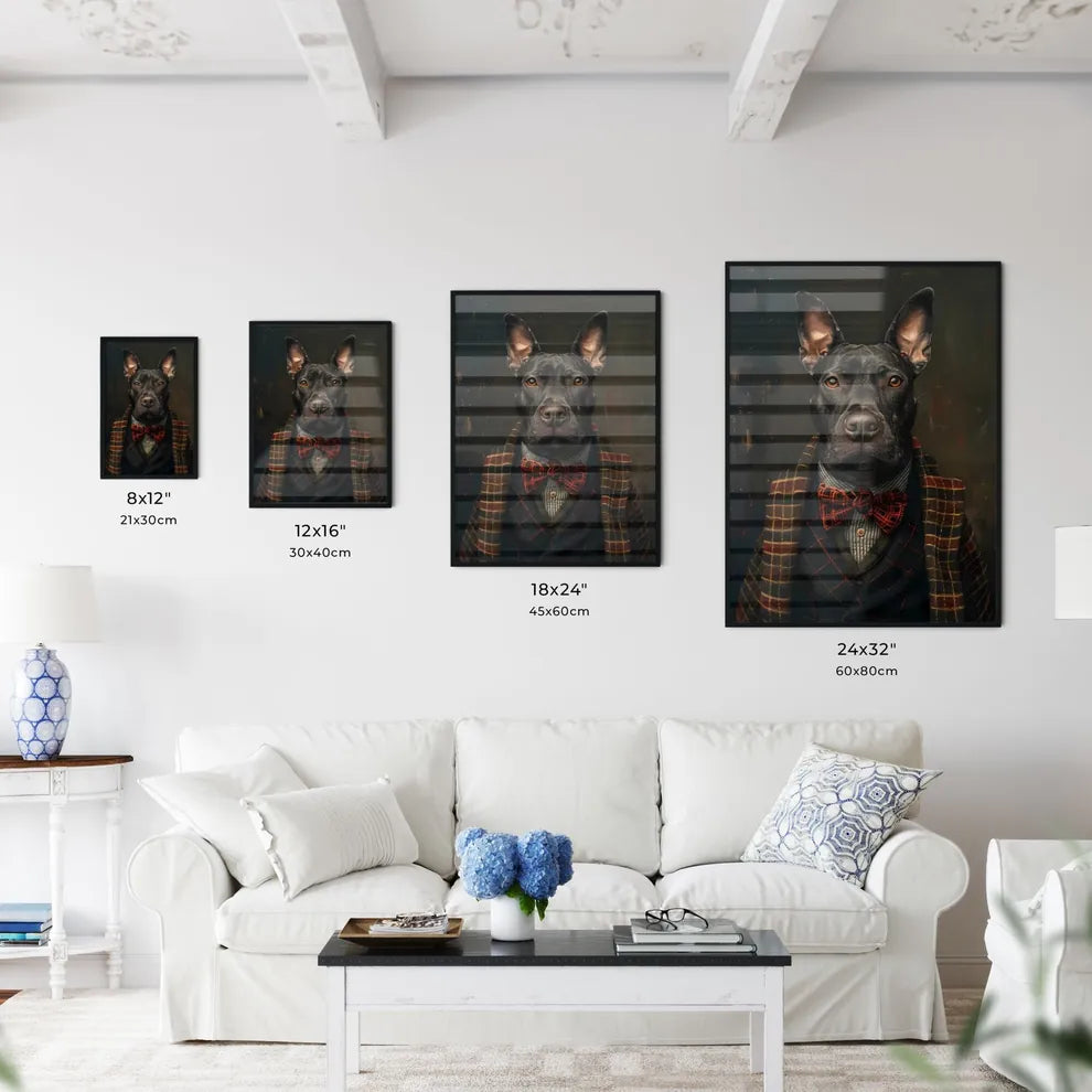 Artful Bull Terrier Painting  Size Chart