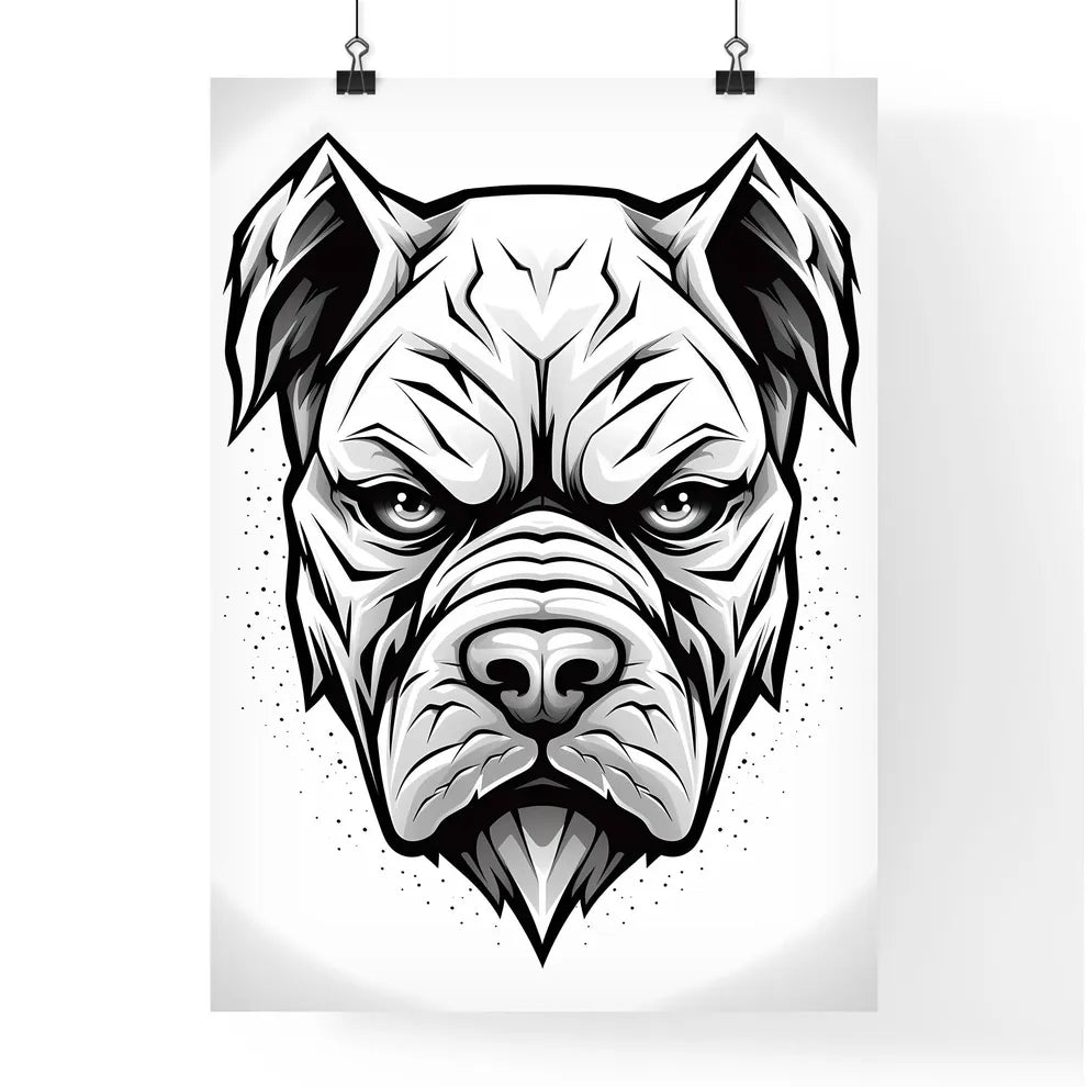 Bold Black White Bulldog Mascot Logo Poster