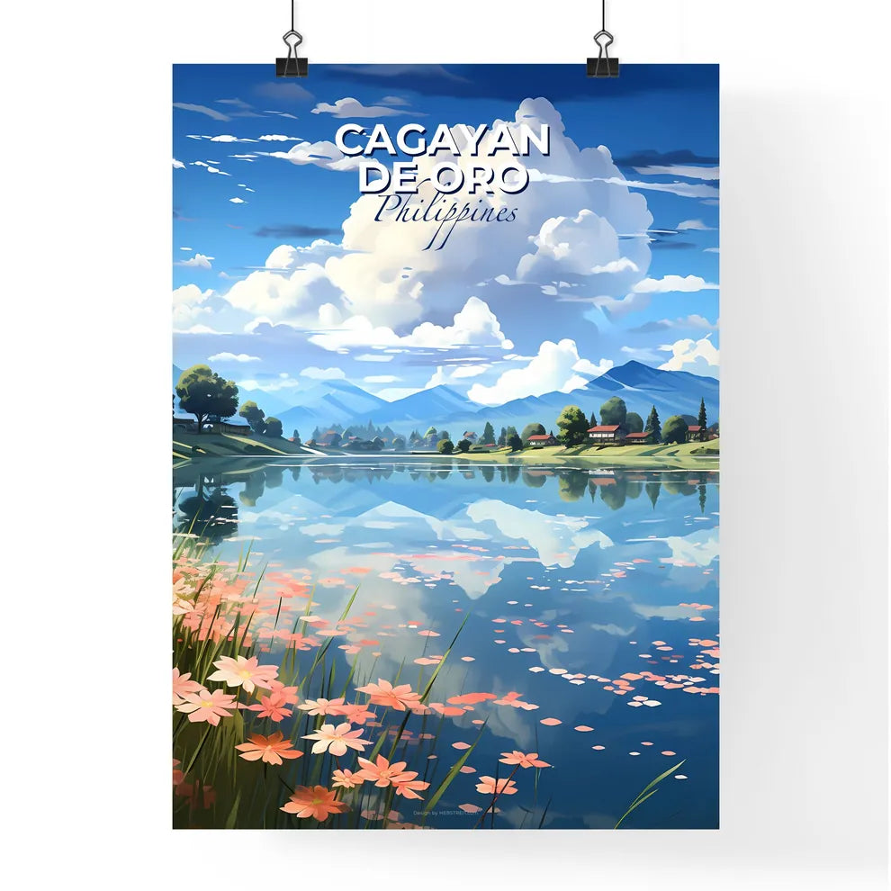 CagayanDeOro Philippines Skyline Vibrant Painting Nature Flowers Trees Cityscape Default Title