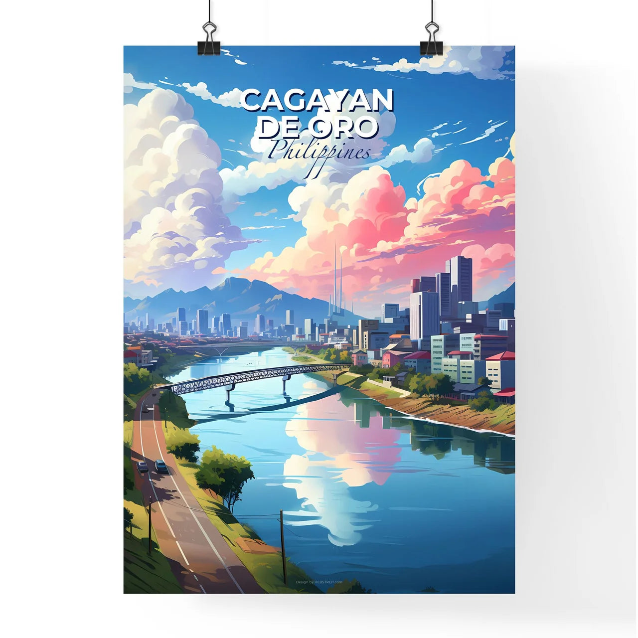 Cagayan de Oro Philippines Cityscape Skyline Painting Vibrant Art Default Title