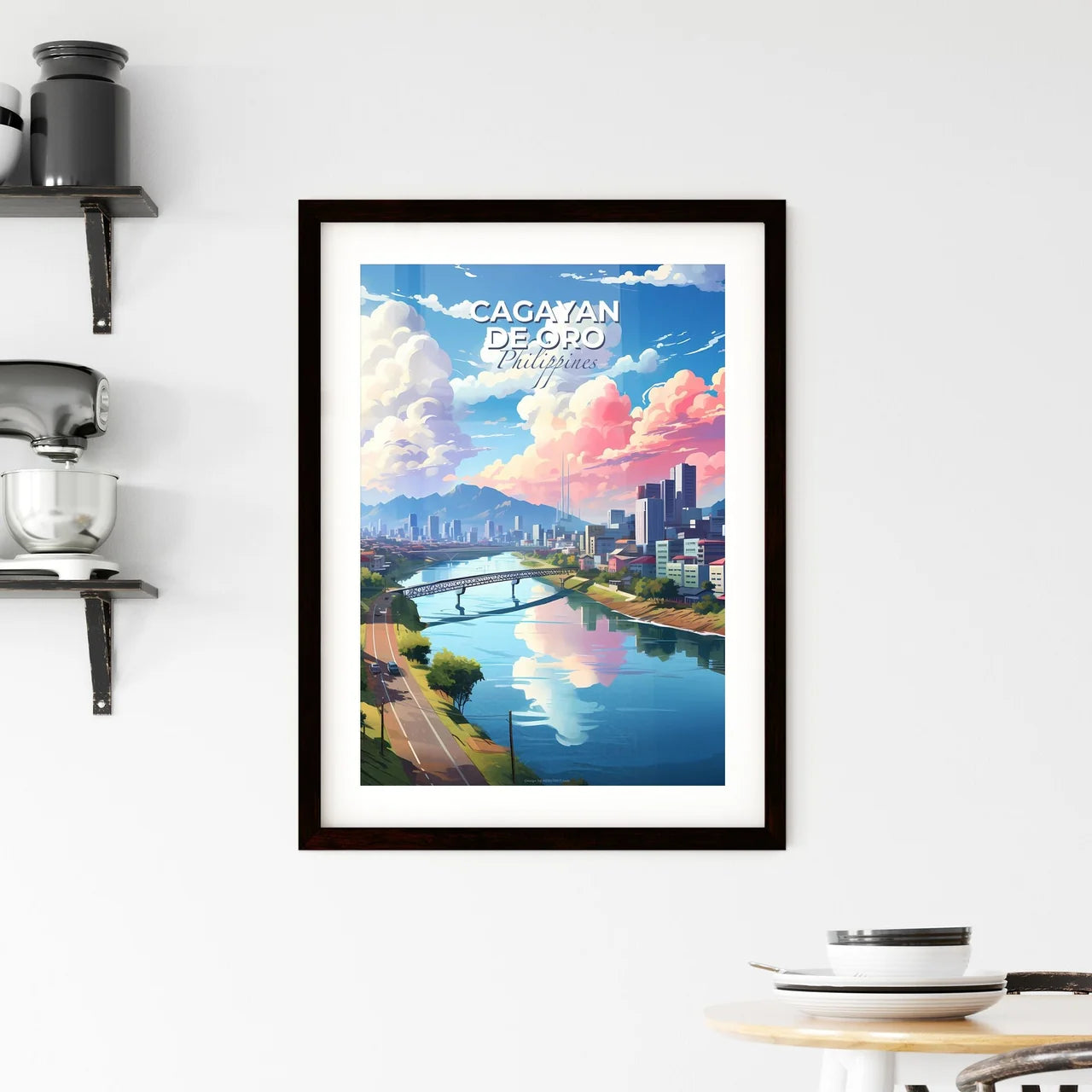 Cagayan de Oro Philippines Cityscape Skyline Painting Vibrant Art Default Title