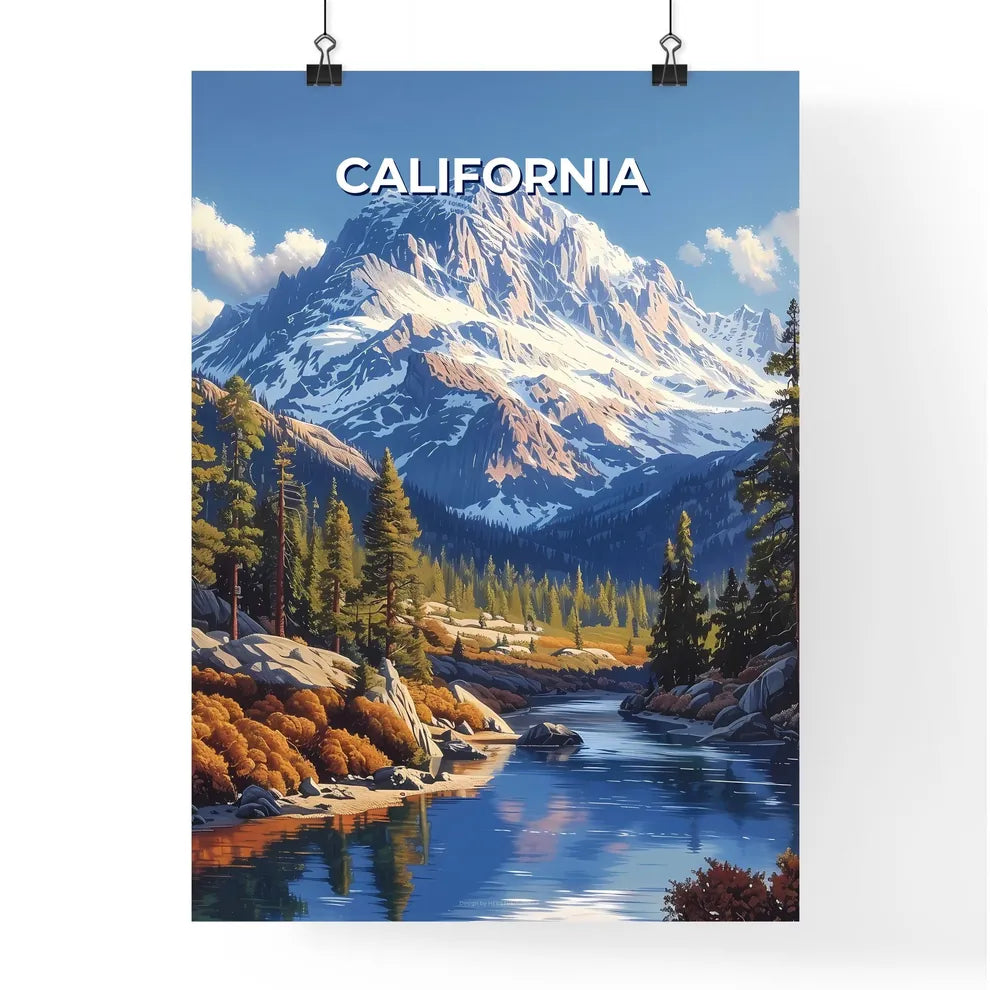 Vibrant Artistic Landscape Depicting a Mount Poster