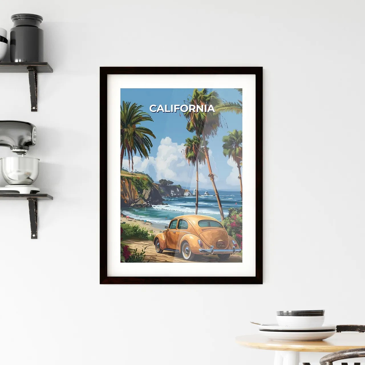 Vibrant California Beach Art Framed Print