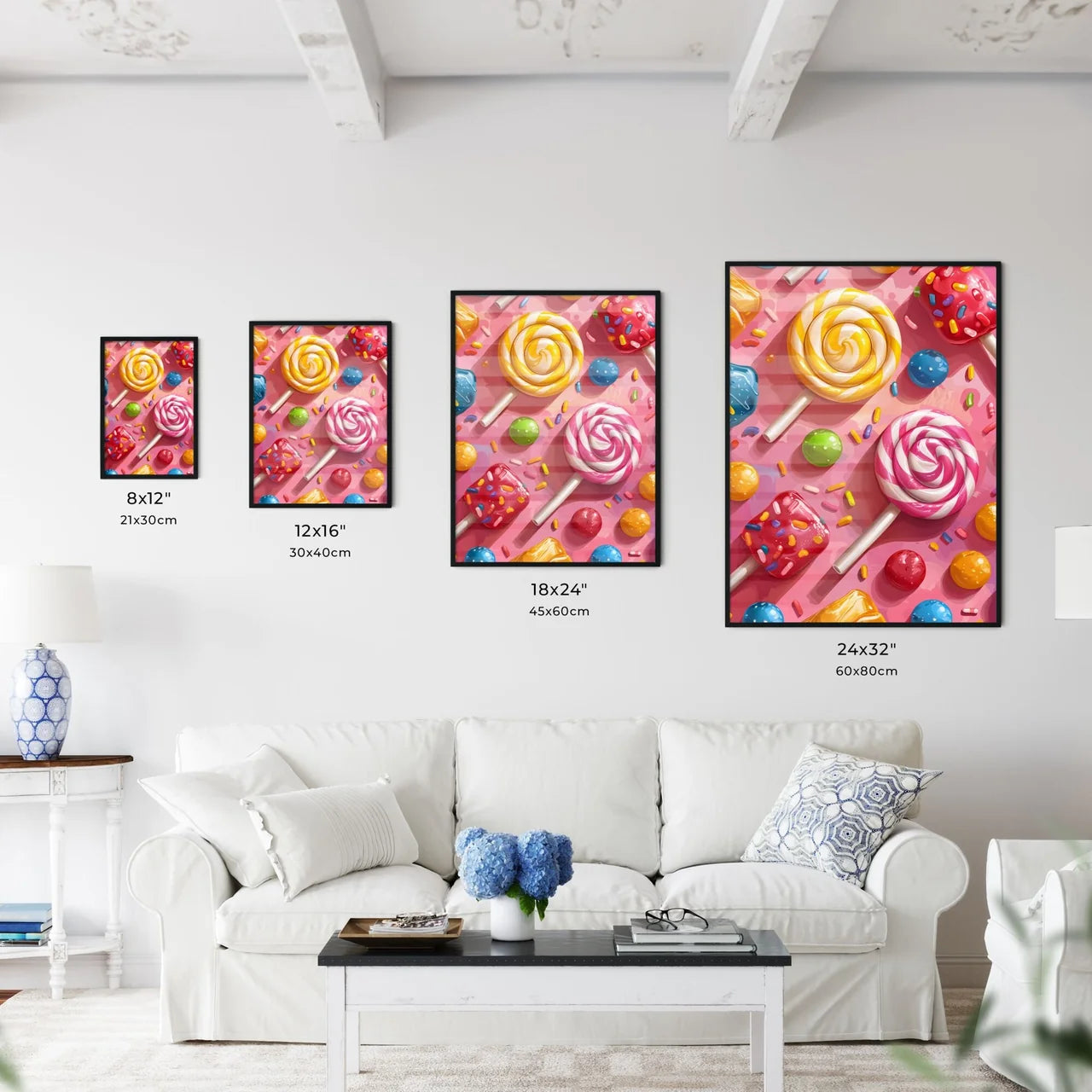 Colorful Lollipops and Candy Art Poster Pain - Kitchen Hangings