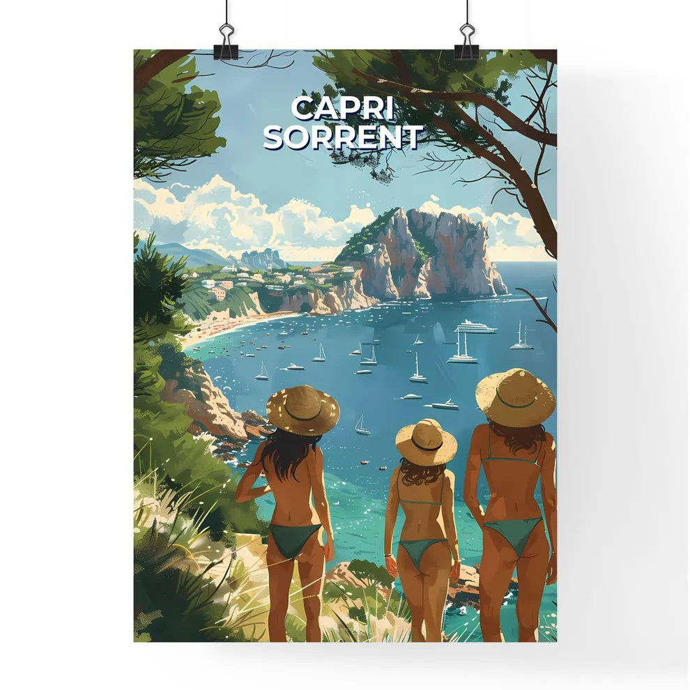 Capri Sorrento Italy Women looking at water  Poster