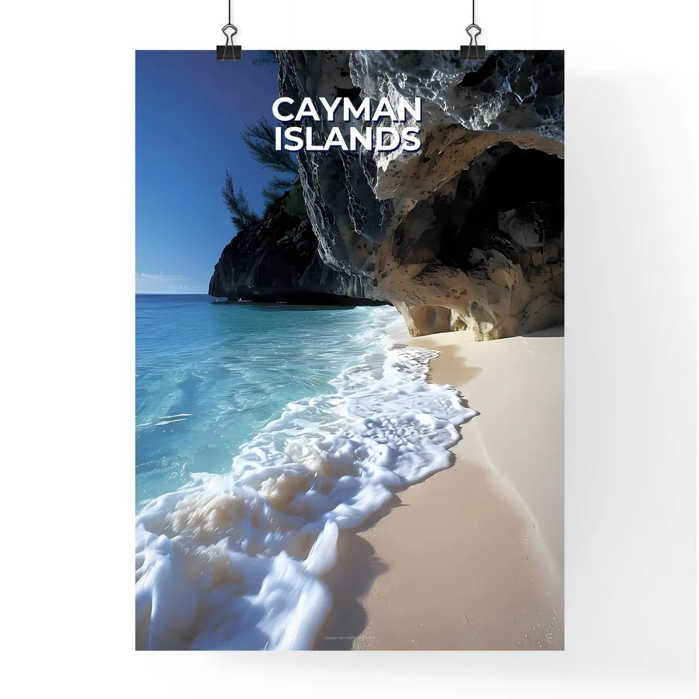 Vibrant Art of Cayman Islands Beach with Roc Poster