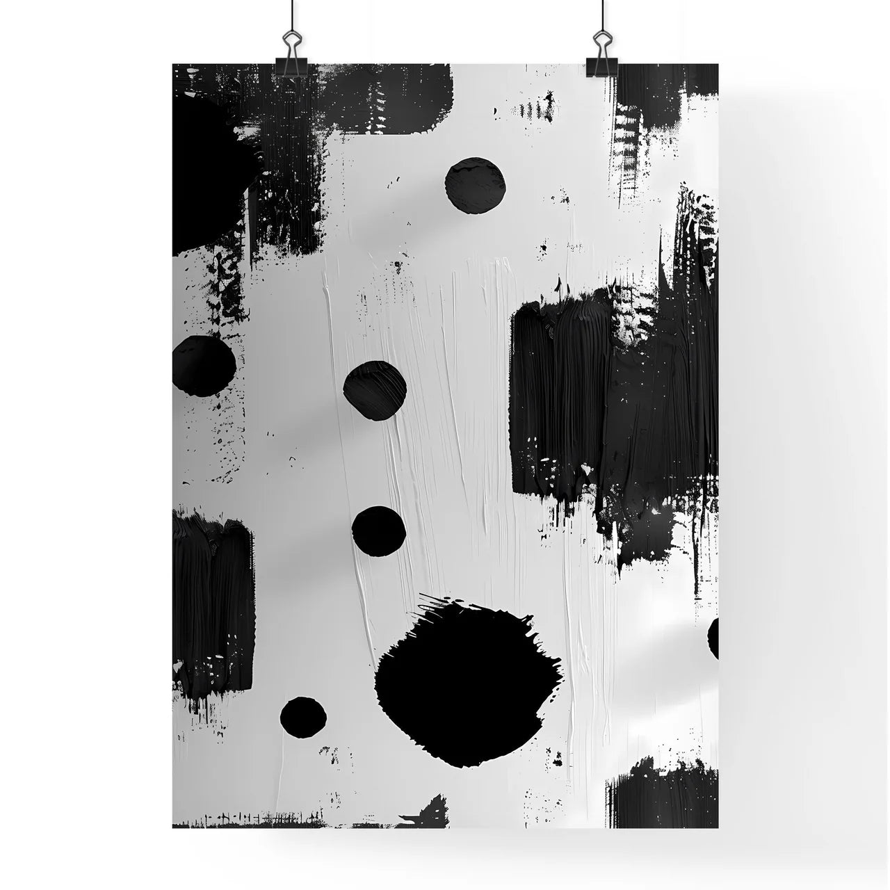 Abstract Black and White Painting Art Patter Poster