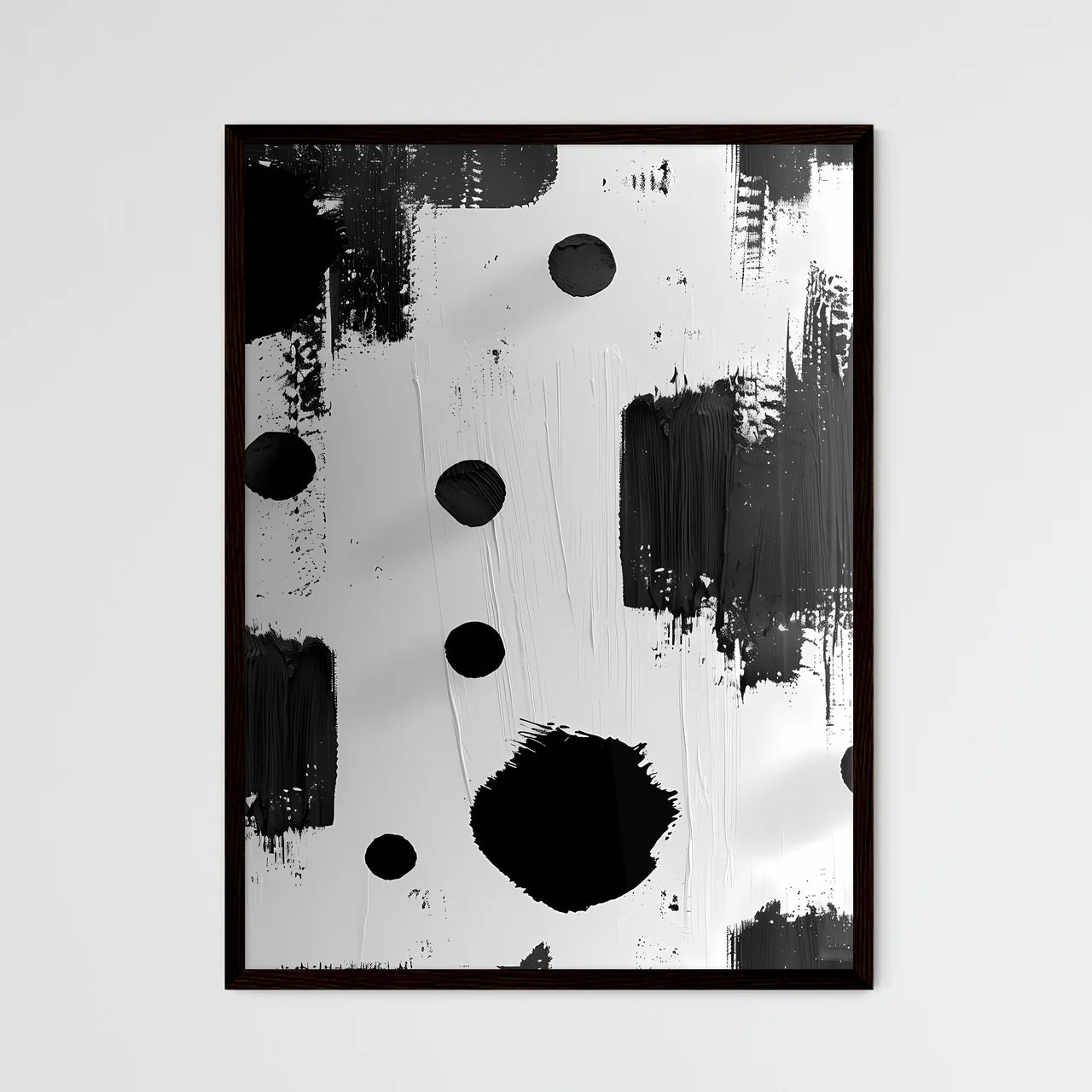 Abstract Black and White Painting Art Patter - Framed Art Print