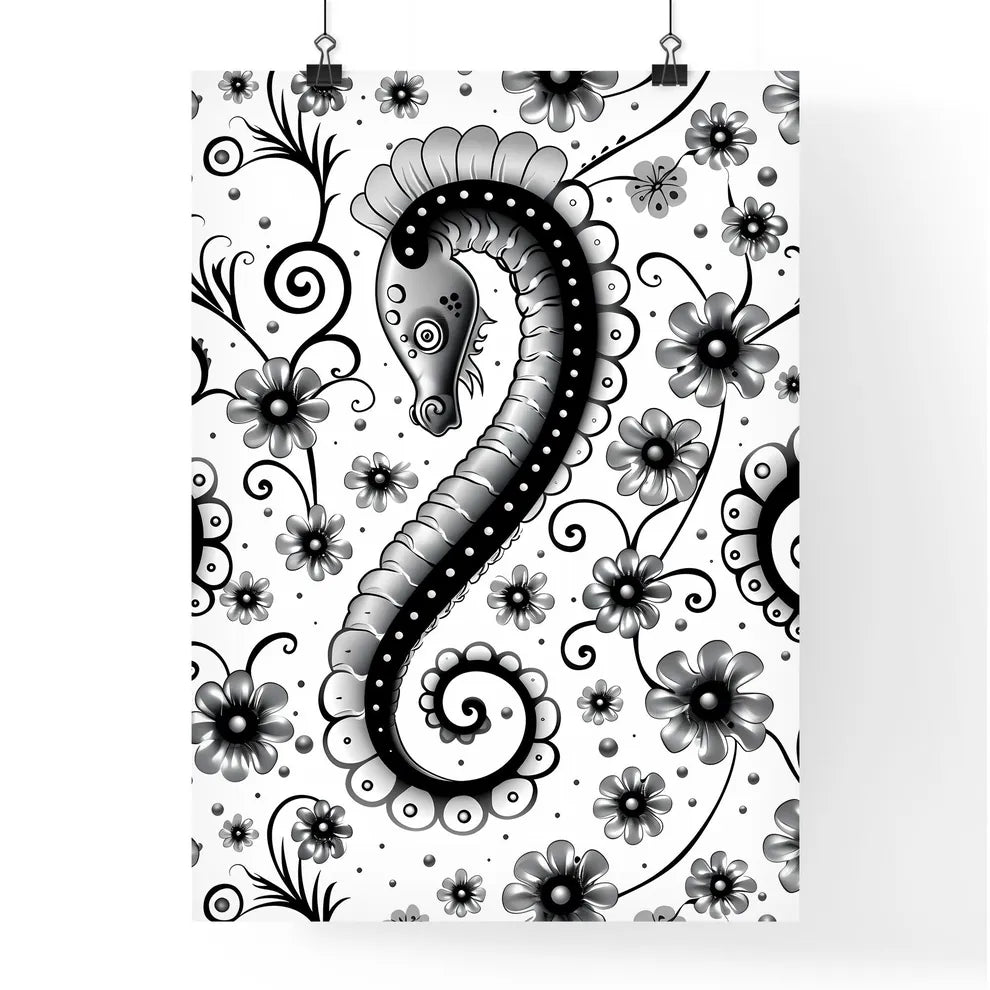 Whimsical Black and White Kid Poster