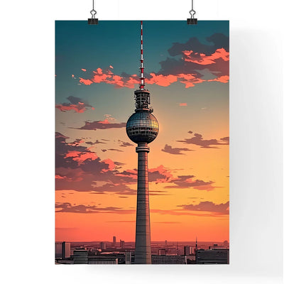 Vibrant Painting Depicting Berlin's Architectural Icon, the Fernsehturm
