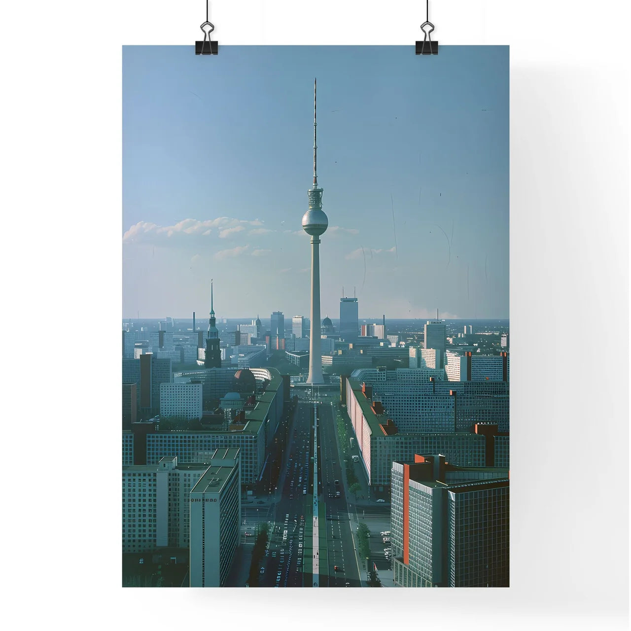 Berlin Skyline Cityscape Painting Fernsehturm Tower Bauhaus Art Poster