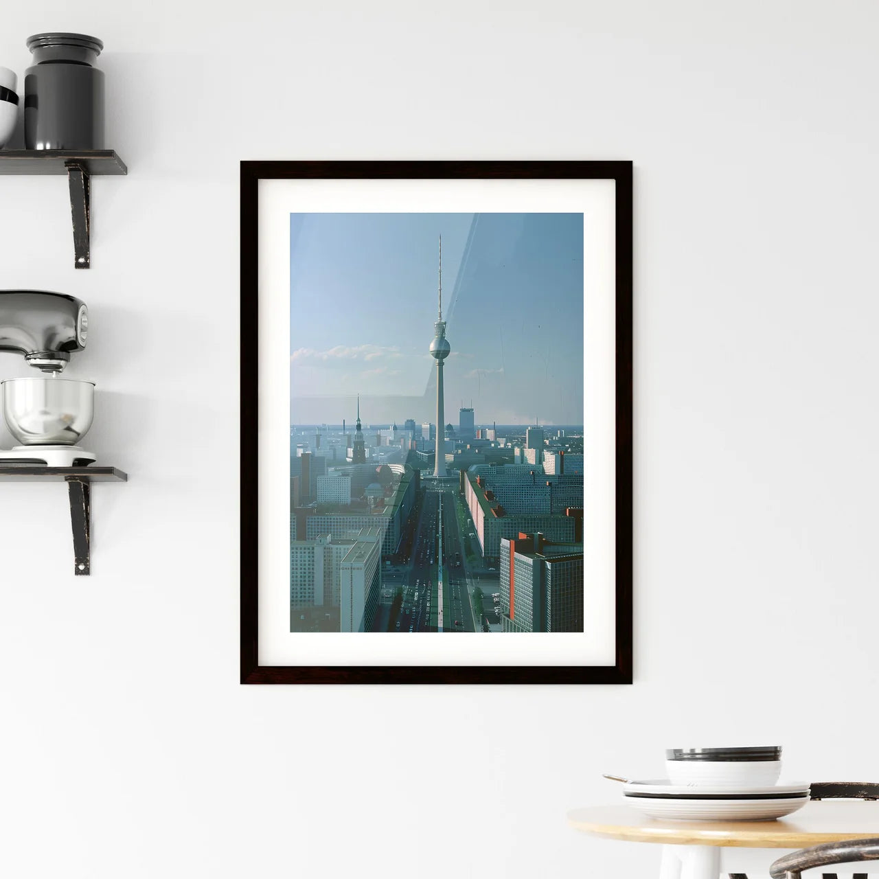 Berlin Skyline Cityscape Painting Fernsehturm Tower Bauhaus Art Custom Print