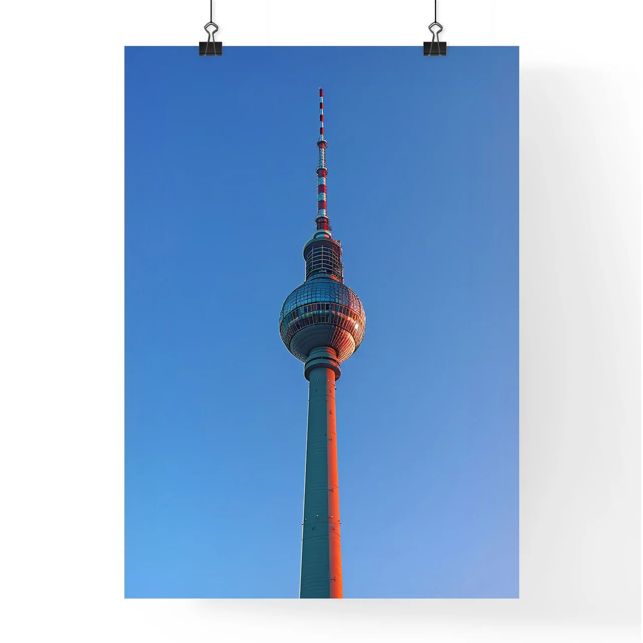 Painting of Berlin Fernsehturm Tower Architecture Bauhaus Style Modern Art Poster