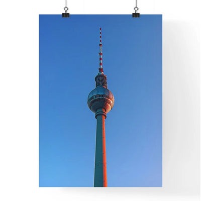 Painting of Berlin Fernsehturm Tower Architecture Bauhaus Style Modern Art