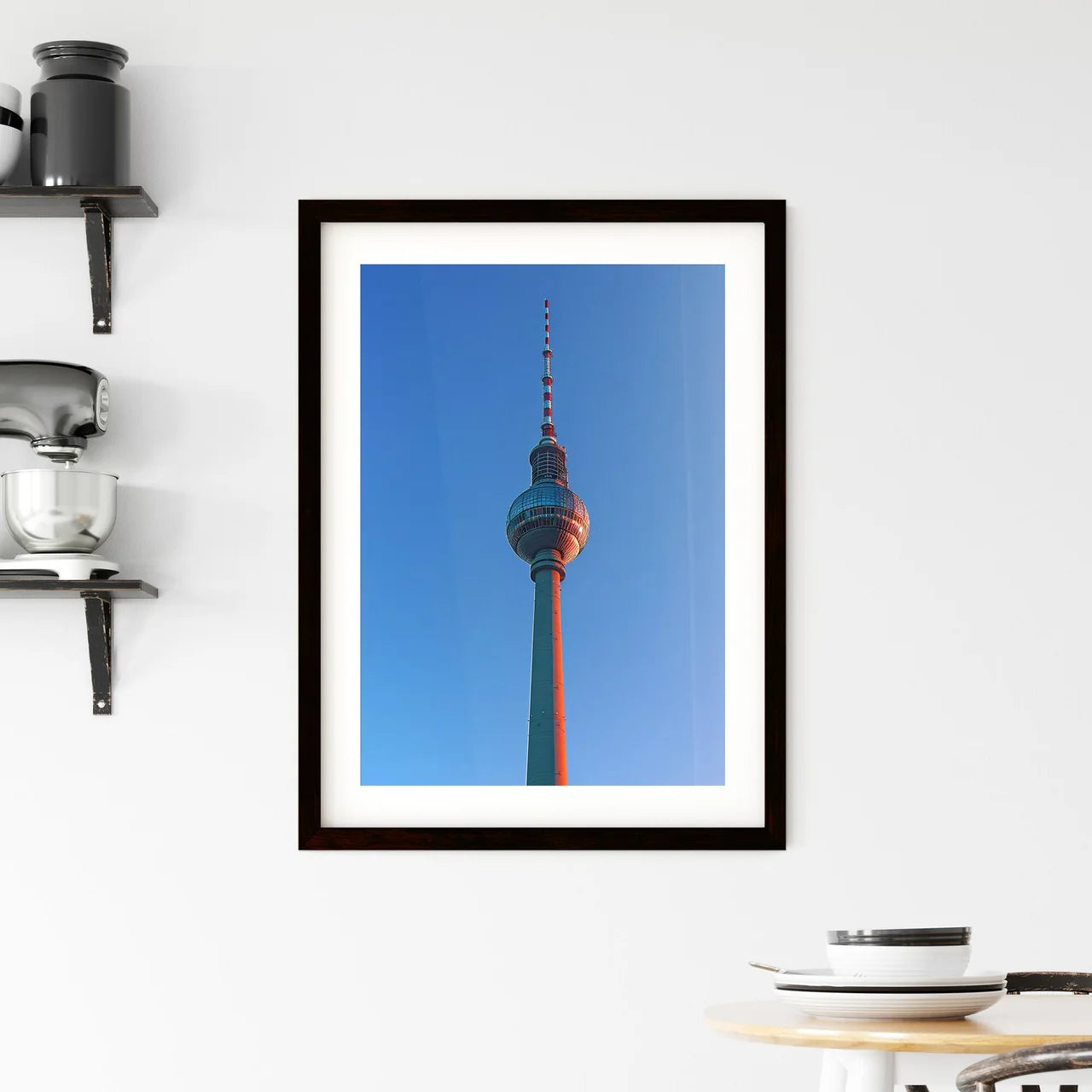 Painting of Berlin Fernsehturm Tower Architecture Bauhaus Style Modern Art Custom Print
