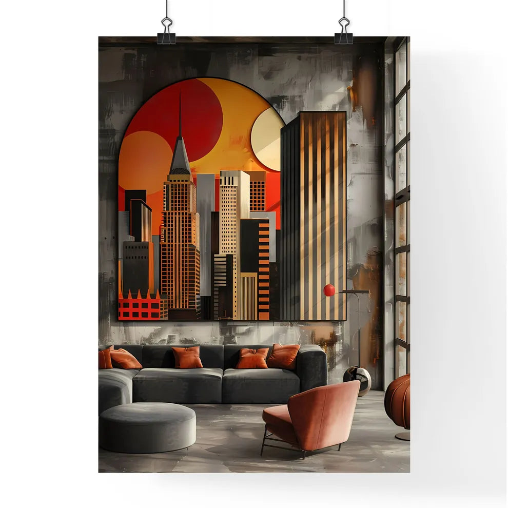 Contemporary Chic: Painterly Accents for Sophisticated Interiors Featuring Eye-Catching Artwork Poster