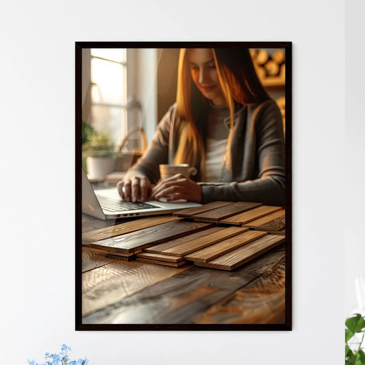 Vibrant Art Creation: Indian Female Interior Designer Selects Wood and Paint Samples for Warm, Inspiring Home Decor Default Title