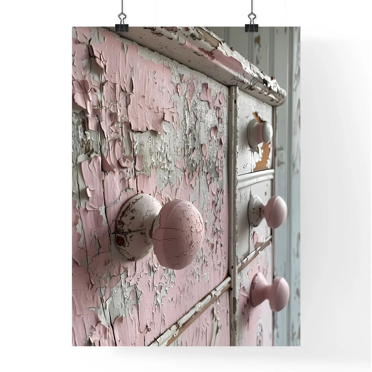 Vintage Inspired Shabby Chic Bathroom Cabine Poster