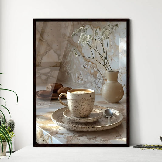 Neo-concrete still life with coffee cup - Framed Art Print