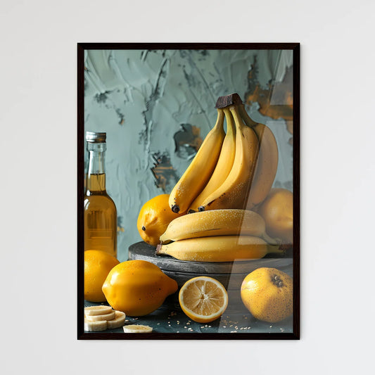 Artistic Table Decor Featuring Banana-Inspir - Framed Art Print