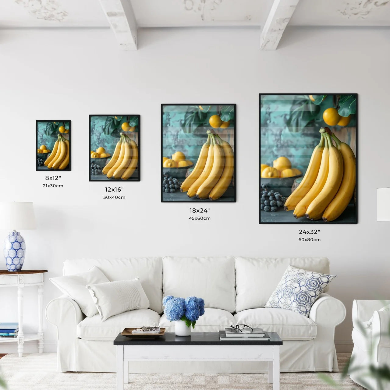 Rustic Table with Bananas - Kitchen Hangings