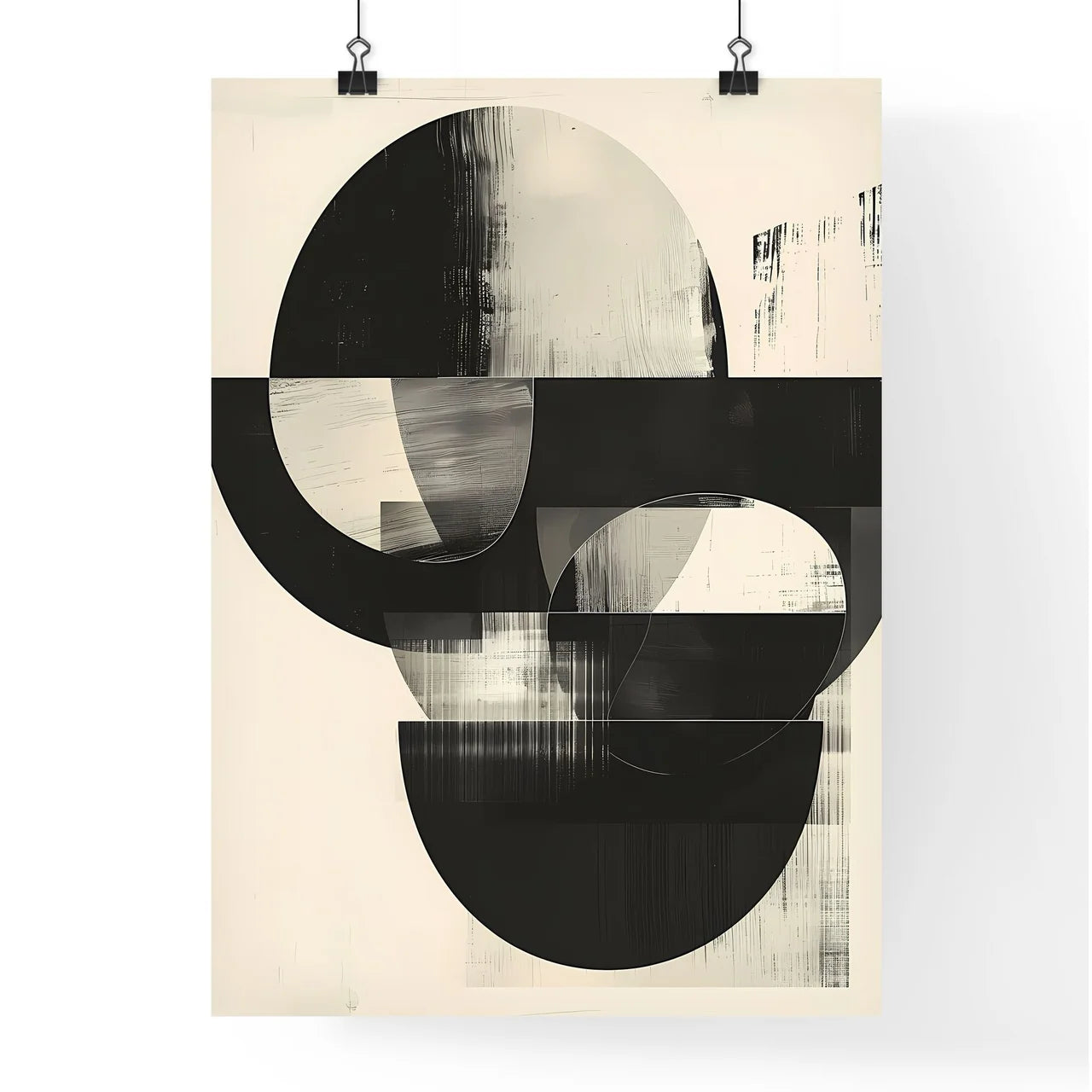 Bauhaus Style Black and White Art Print Poster