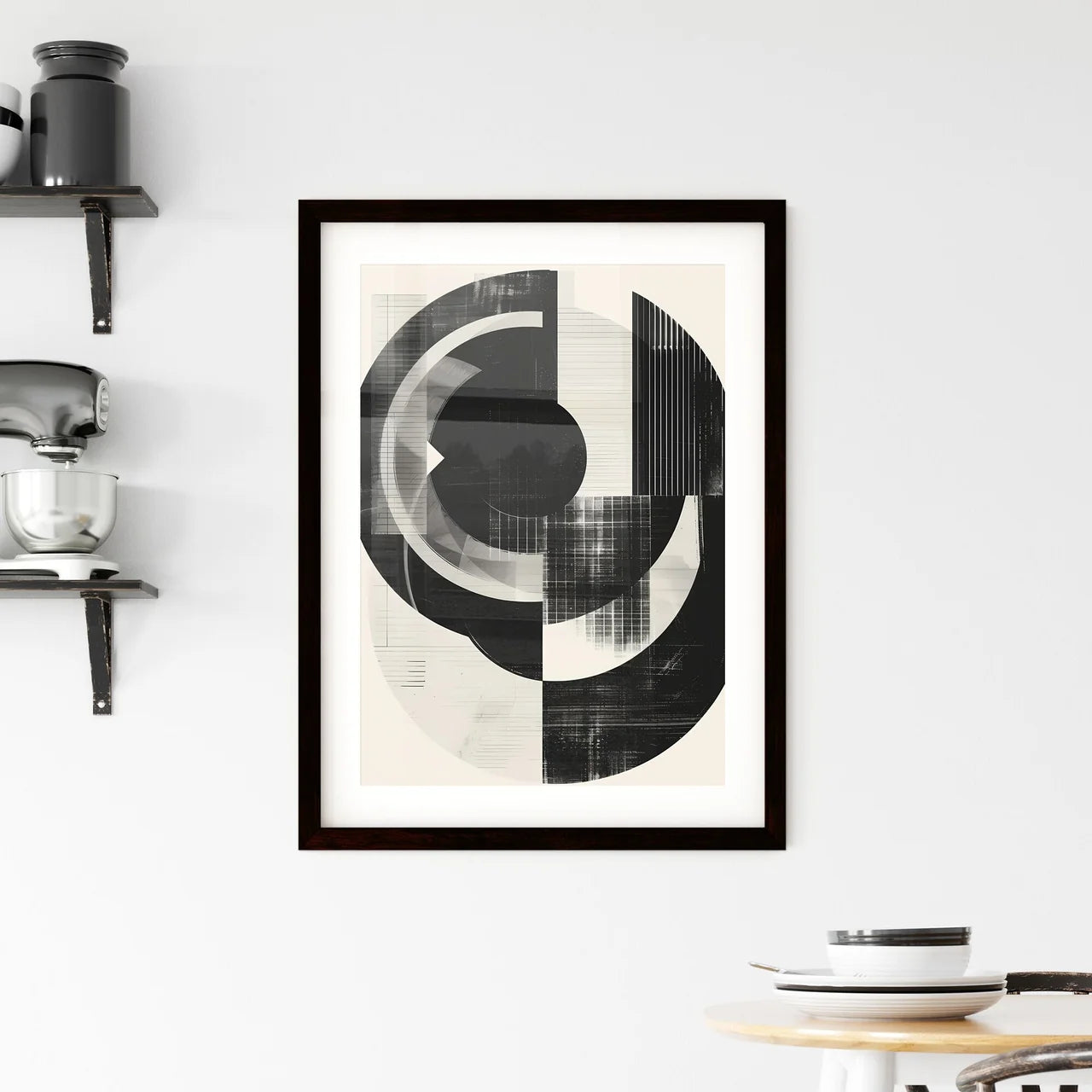 Bauhaus Inspired Minimalist Art Print Framed Print