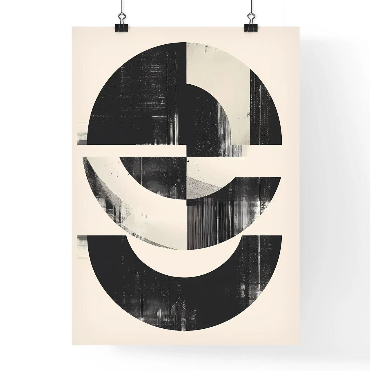 Minimalist Bauhaus Graphic Print | Black & W Poster