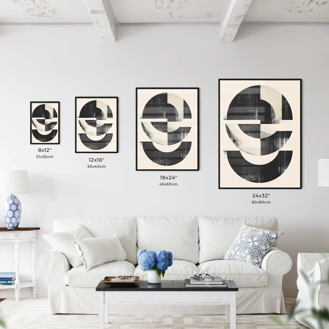 Minimalist Bauhaus Graphic Print | Black & W - Kitchen Hangings