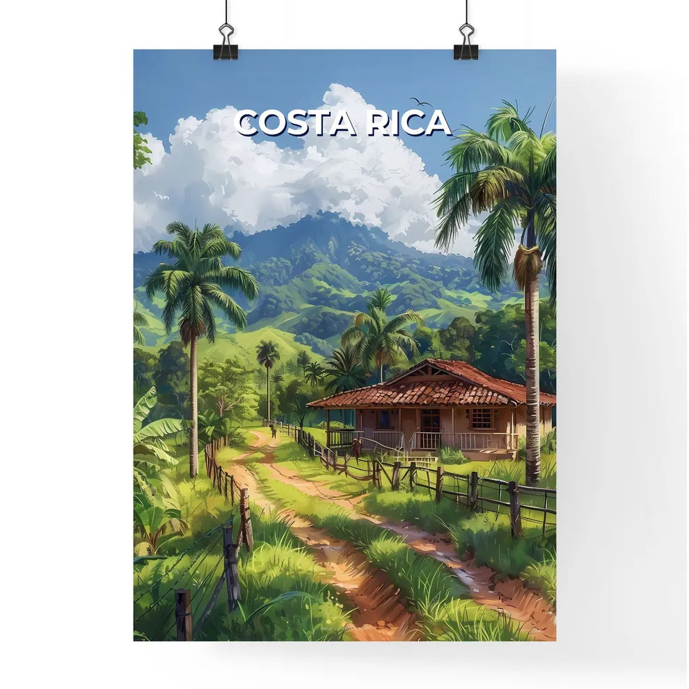 Colorful Tropical House Painting Poster