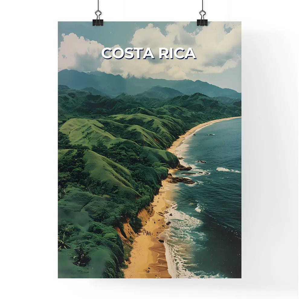 Vibrant Painting Depicting Serene Beach Scen Poster