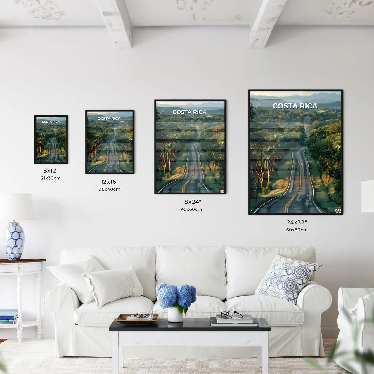Panoramic painting of a vibrant forest road  - Kitchen Hangings