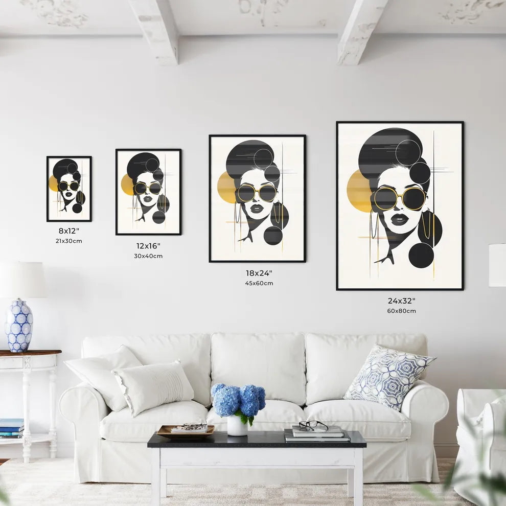 Minimalist Painting with Yellow Circle and F - Kitchen Hangings