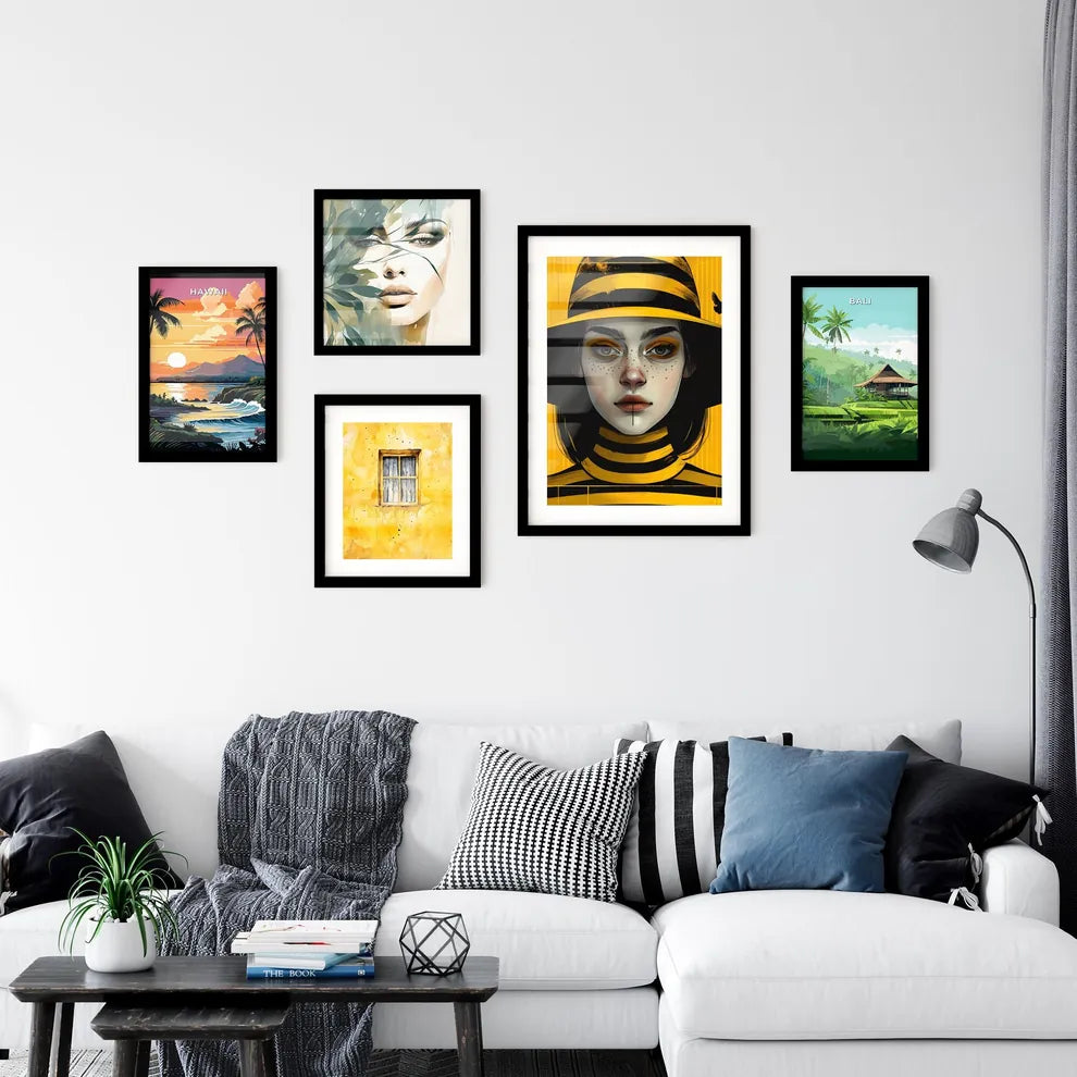 Striking Yellow-and-Black Art Poster Featuri Wall Art